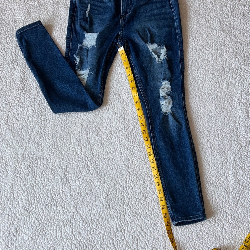 Hollister Distressed Blue Skinny Jeans - Picture 5 of 7